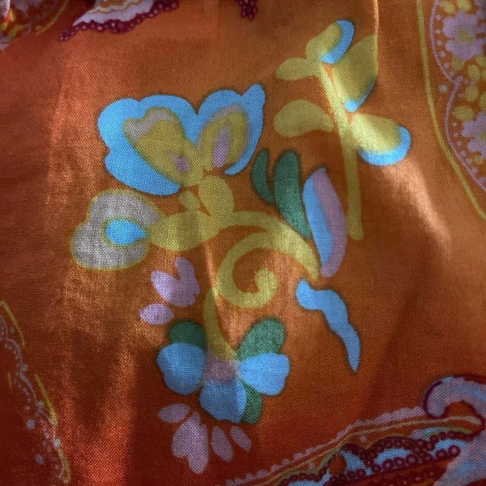 Chaps Vibrant Orange Paisley Maxi Skirt - Picture 5 of 9